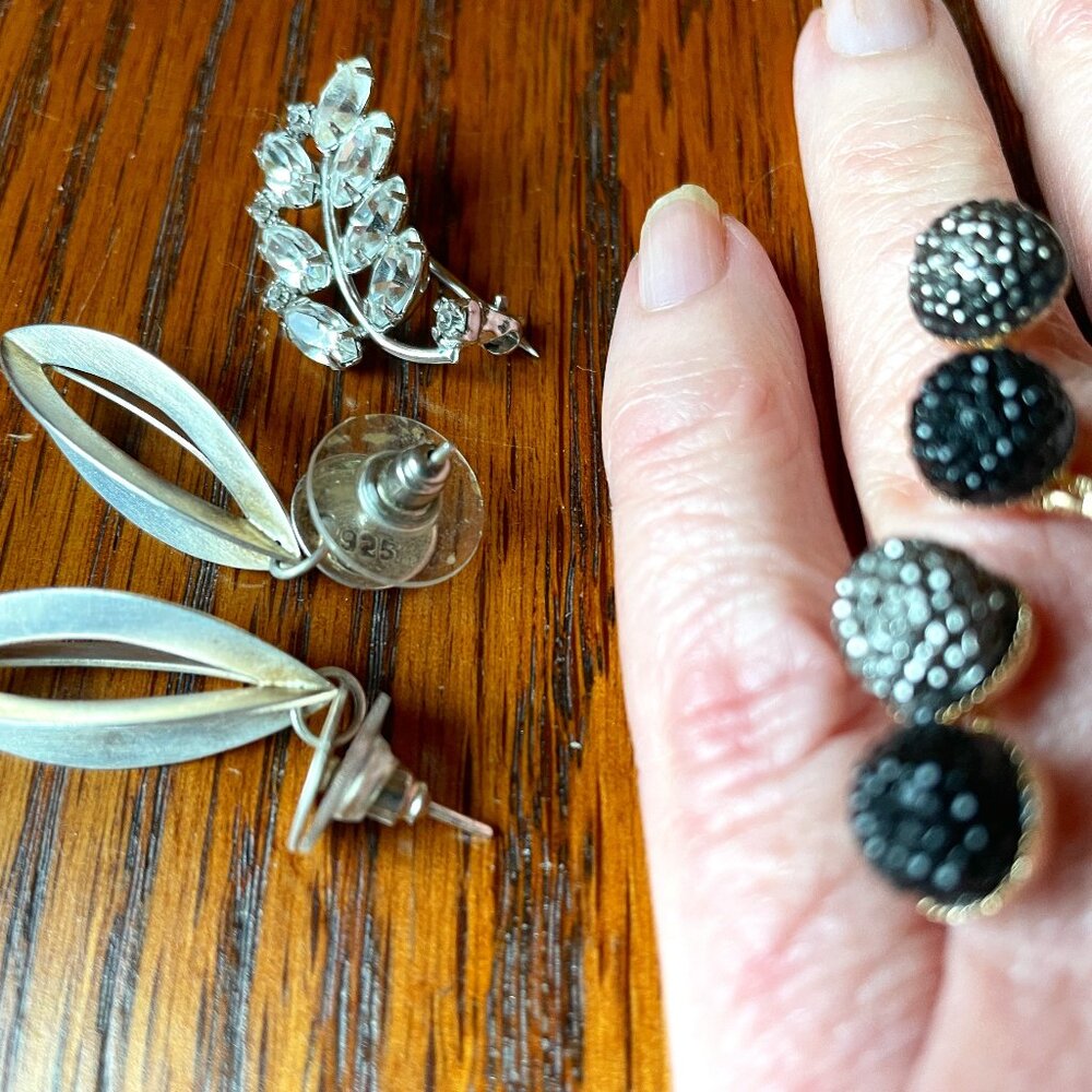 Sparkly Threesome: ring, earrings and pin